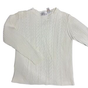 Vintage Jessica Women's Cream Cable Knit Sweater